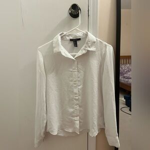 F21 White blouse with buttons